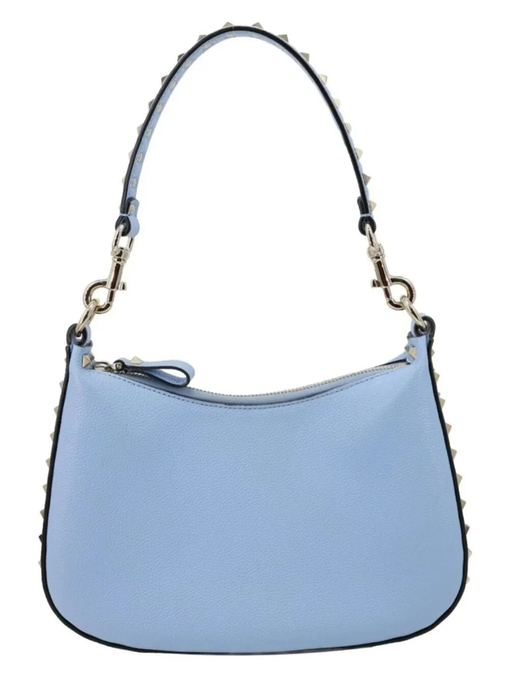 Valentino Garavani Rockstud Leather Hobo Bag Blue